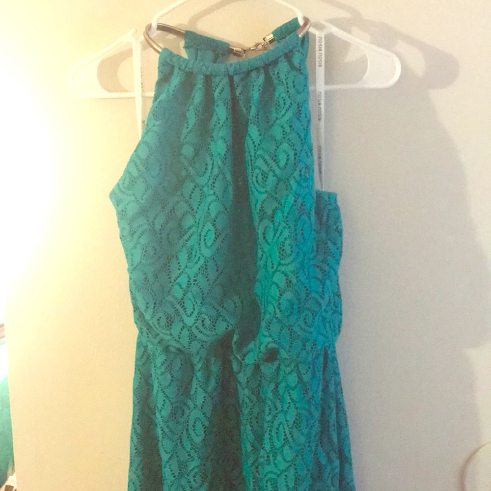 Turquoise choker maxi dress